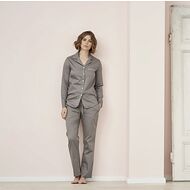 Living Crafts Pyjamas Två delad Bomulls-Satin, Brun/Vit Prickig